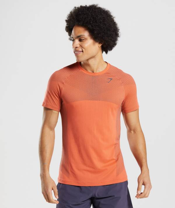 Panske Tricka Gymshark Apex Seamless Oranžové Čierne / Siva | UJ2574138